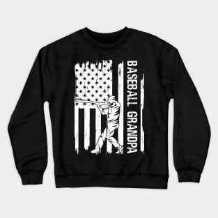 Baseball Grandpa USA Flag Father's Day Crewneck Sweatshirt